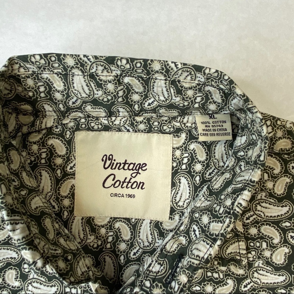 VINTAGE COTTON XL MENS CASUAL BUTTON DOWN - Picture 3 of 6